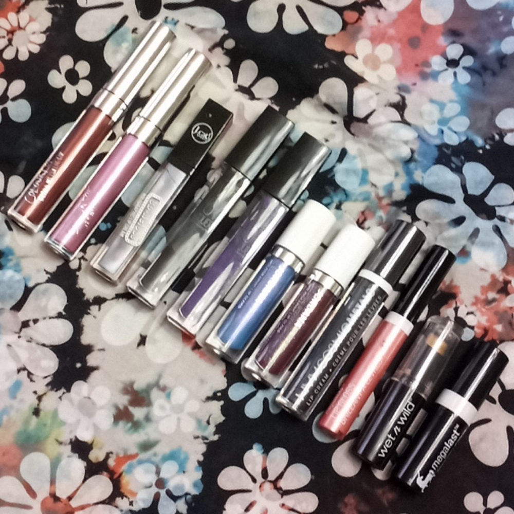 Holo Glitter Bold Vibrant Lipstick/gloss Bundle